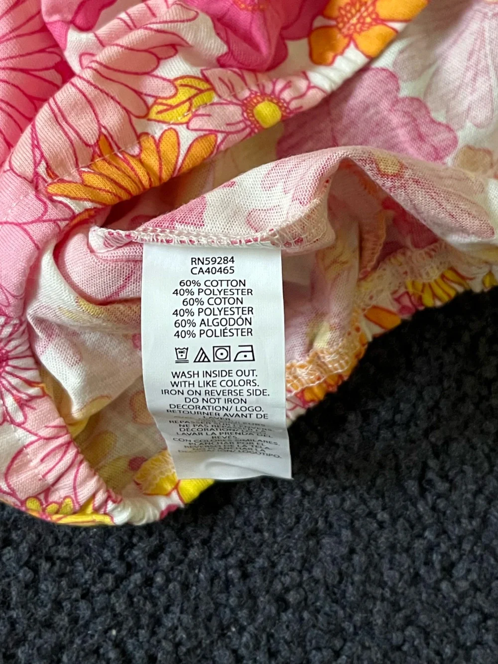 The Children's Place Pink Yellow Orange Floral Peasant Top
